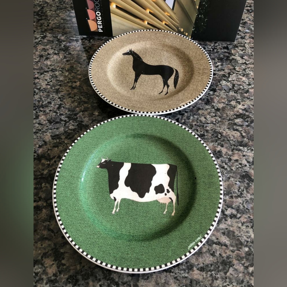 "Brandon House "by Warren Kimble Barnyard Animals plates-2 pc.